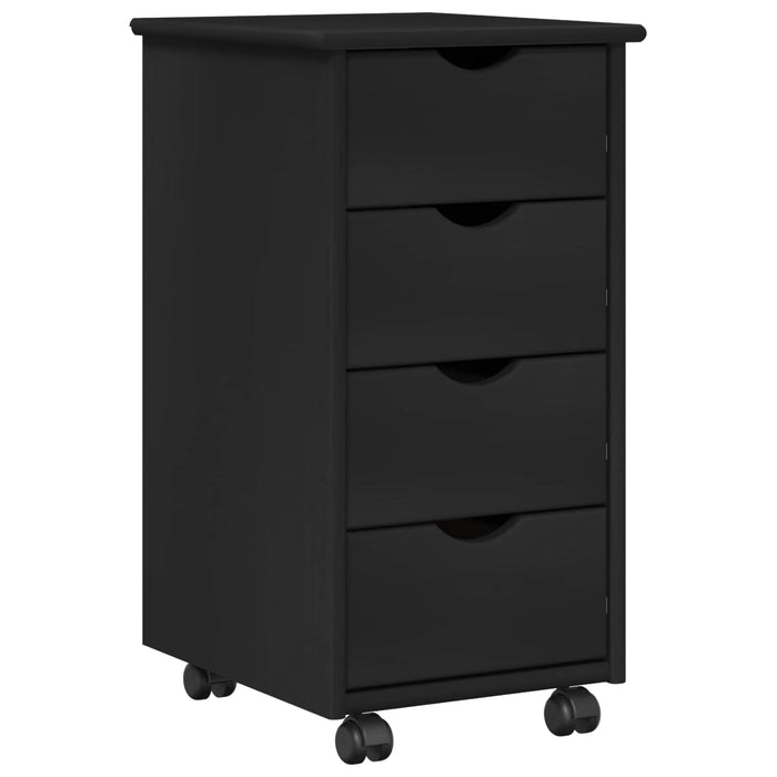 Set birou și cabinet 2 buc. Negru Lemn masiv de pin WALTI