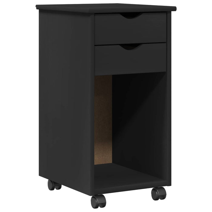 Set birou și cabinet 2 buc. Negru Lemn masiv de pin WALTI