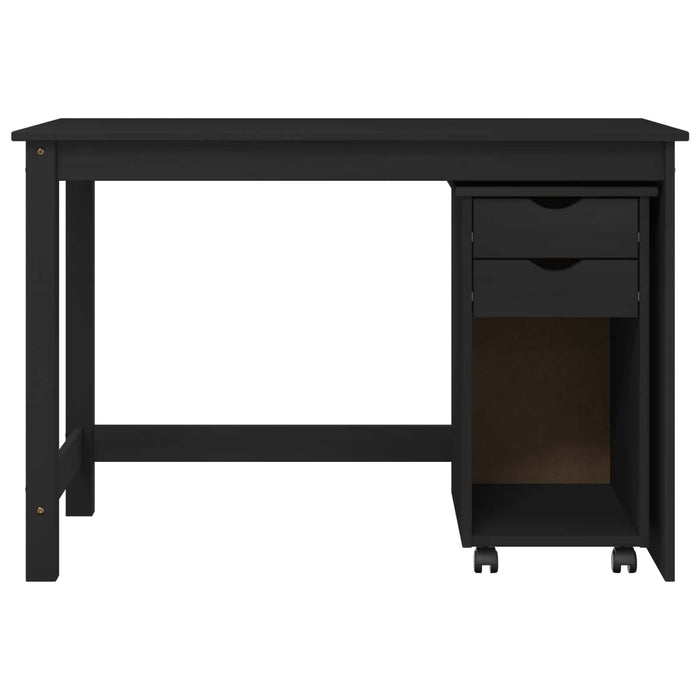 Set birou și cabinet 2 buc. Negru Lemn masiv de pin WALTI