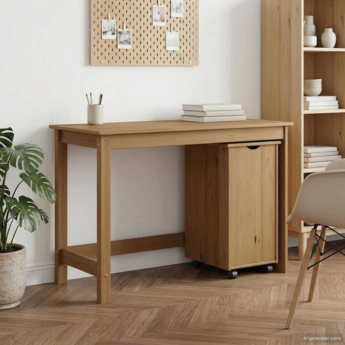 Set birou și cabinet 2 buc. Maro Miere Lemn masiv de pin WALTI