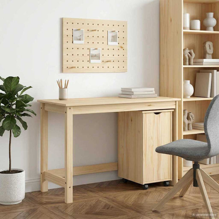 Set birou și cabinet 2 buc. Maro Lemn masiv de pin WALTI