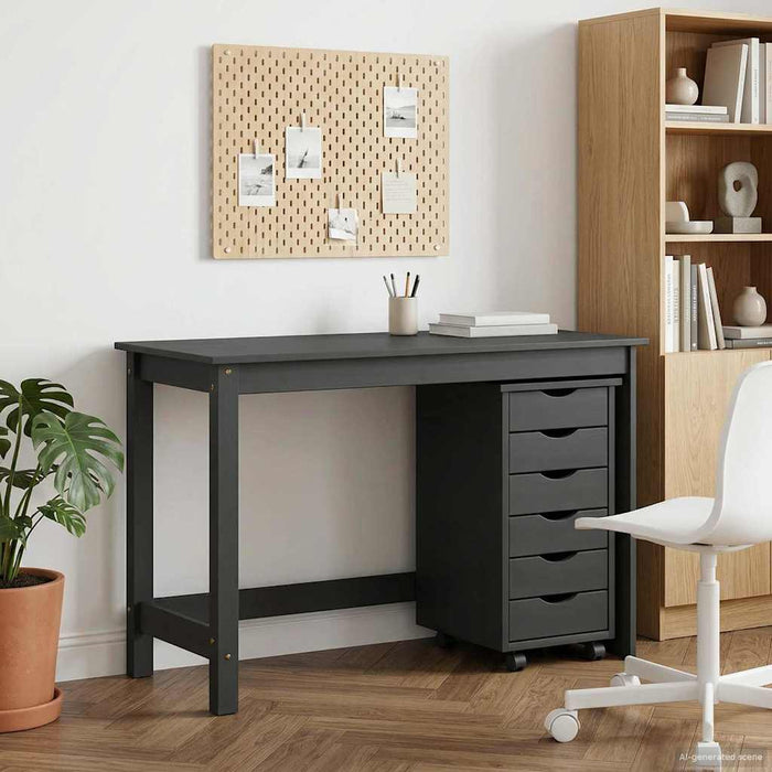 Set birou și cabinet mobil MOSS 2 buc. Gri WALTI