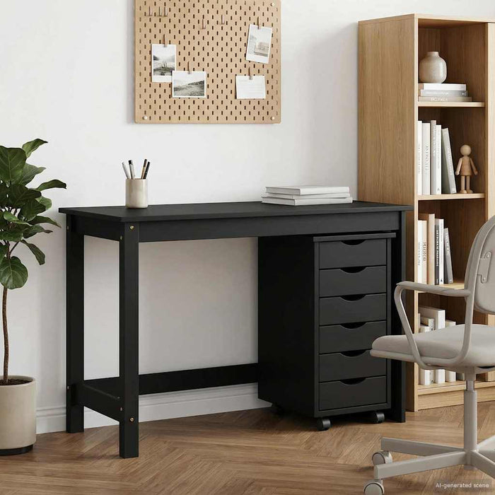 Set birou și cabinet mobil MOSS 2 buc. Negru WALTI