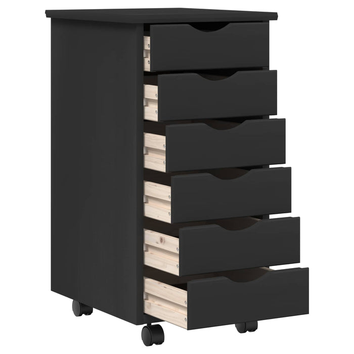 Set birou și cabinet mobil MOSS 2 buc. Negru WALTI