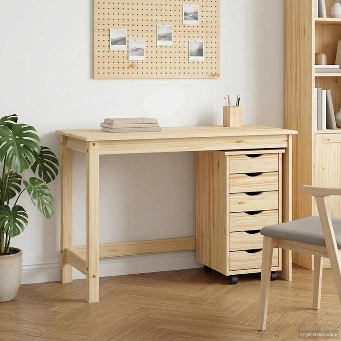 Set birou și cabinet mobil MOSS 2 buc. Maro WALTI