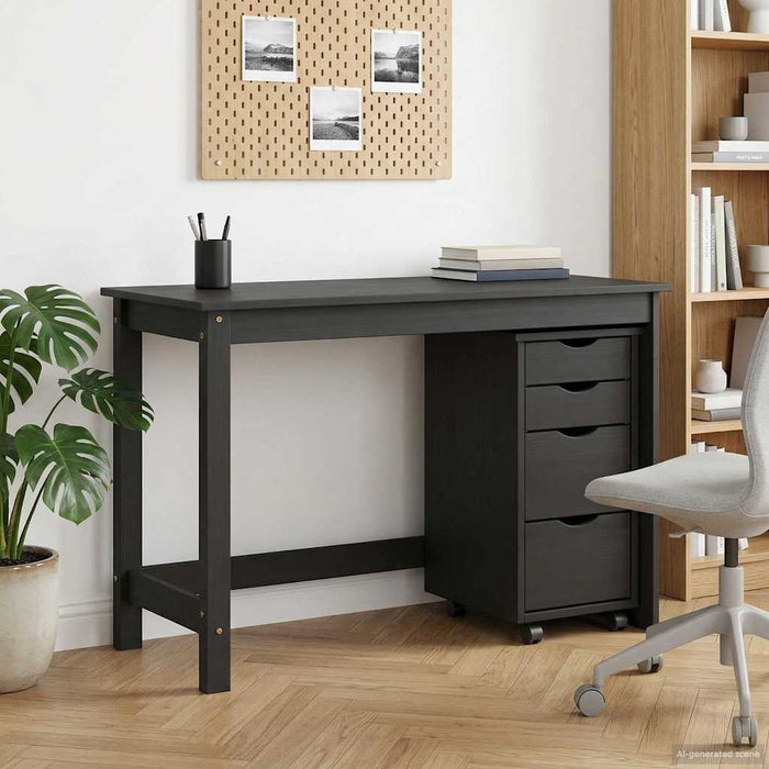 Set birou și cabinet mobil MOSS 2 buc. Negru WALTI