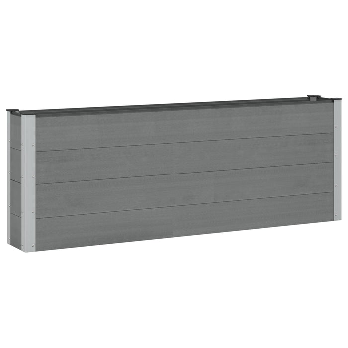 Strat înălțat de grădină Negru 200 x 30 x 72 cm WPC și Aluminiu WALTI