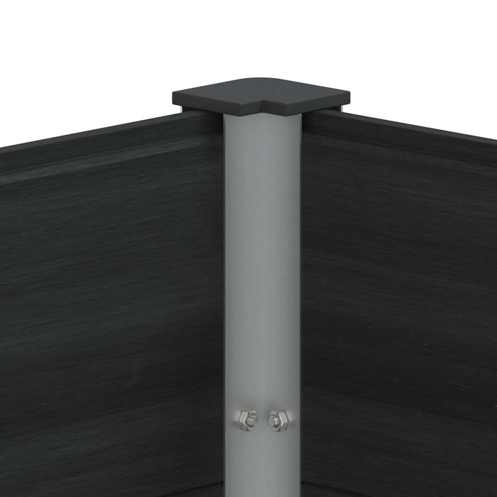 Strat înălțat de grădină Negru 200 x 30 x 72 cm WPC și Aluminiu WALTI