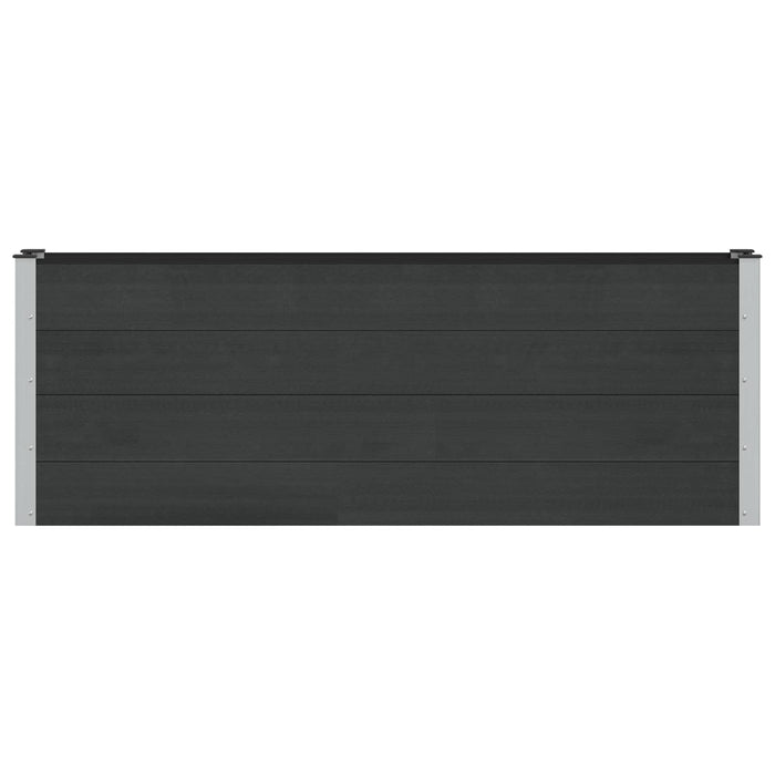 Strat înălțat de grădină Negru 200 x 30 x 72 cm WPC și Aluminiu WALTI