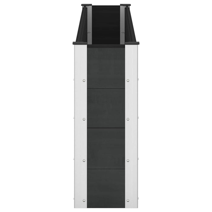Strat înălțat de grădină Negru 200 x 30 x 72 cm WPC și Aluminiu WALTI