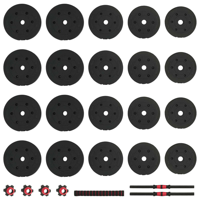 Set de Haltere 2 în 1 40kg Negru și roșu - WALTI WALTI