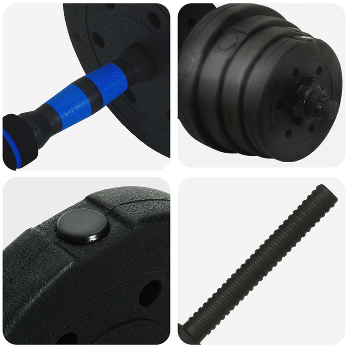 Set de Haltere 2 în 1 40kg Negru și Albastru - WALTI WALTI