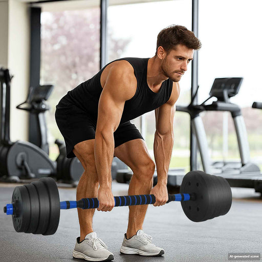 Set de Haltere 2 în 1 40kg Negru și Albastru - WALTI WALTI