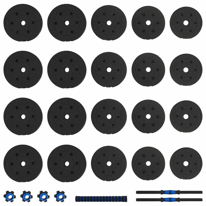 Set de Haltere 2 în 1 40kg Negru și Albastru - WALTI WALTI