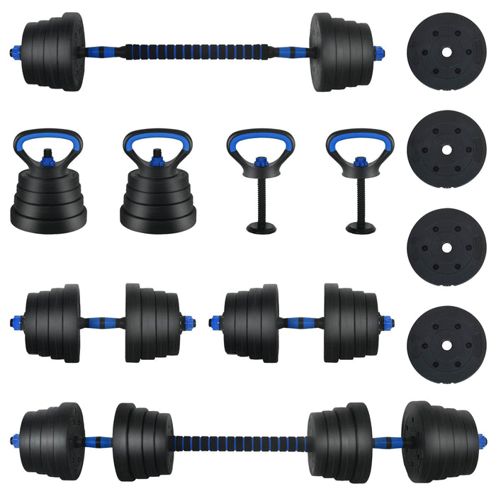 Set de Haltere 4 în 1 40kg Negru și Albastru - WALTI WALTI