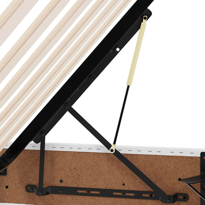 Cadru de pat otoman Alb pur 90 x 190 cm Piele artificială WALTI