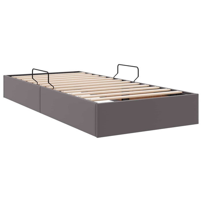 Cadru de pat otoman Gri 90 x 190 cm Piele artificială WALTI