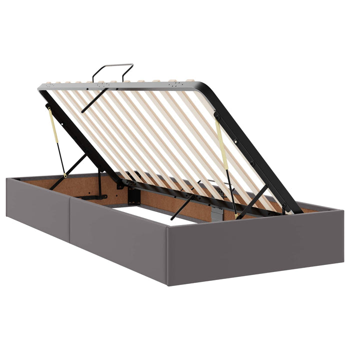 Cadru de pat otoman Gri 90 x 190 cm Piele artificială WALTI