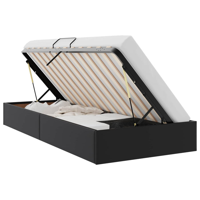 Cadru de pat otoman Negru 90 x 200 cm Piele artificială WALTI