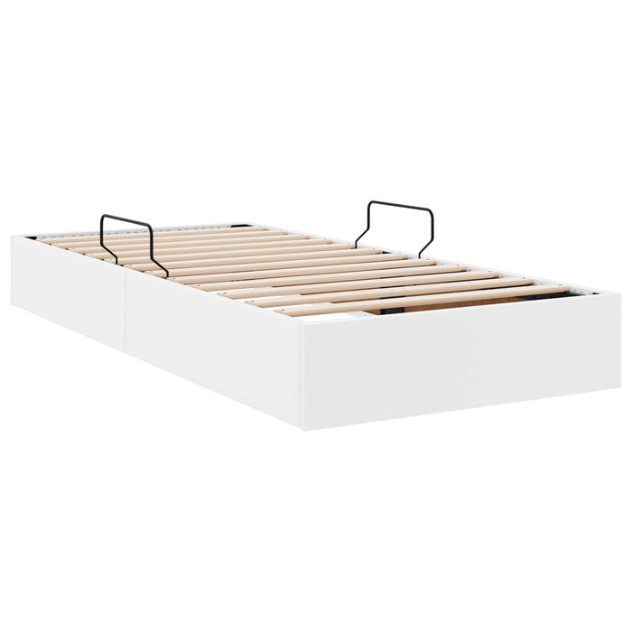 Cadru de pat otoman Alb pur 90 x 200 cm Piele artificială WALTI