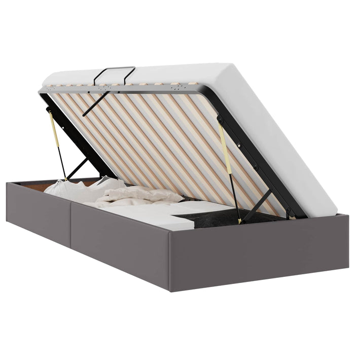 Cadru de pat otoman Gri 90 x 200 cm Piele artificială WALTI