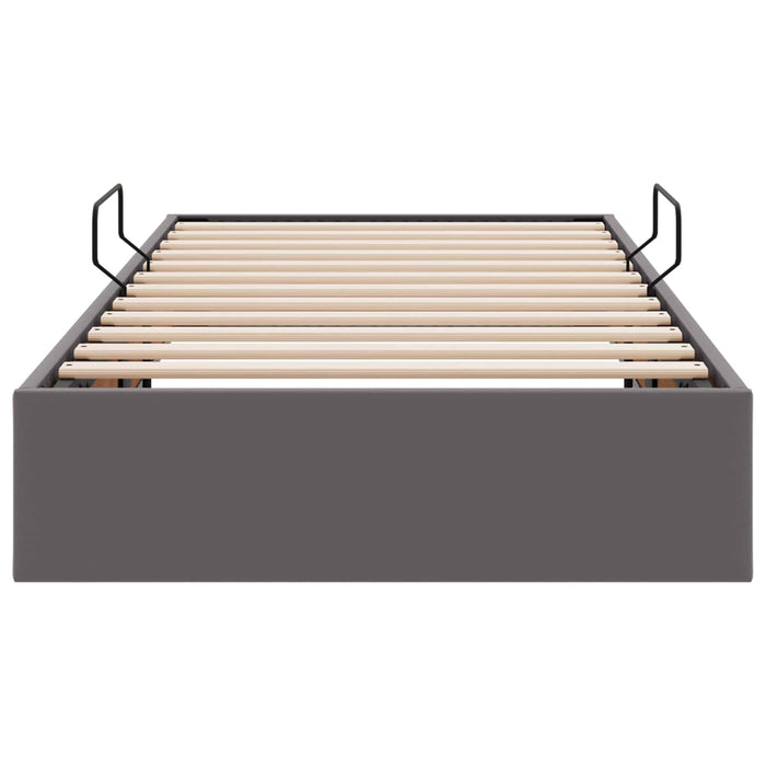 Cadru de pat otoman Gri 90 x 200 cm Piele artificială WALTI