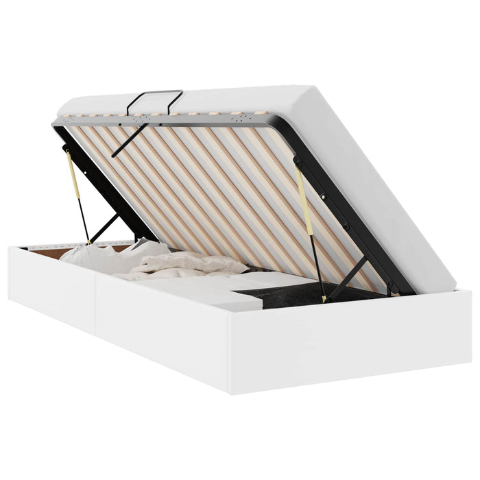 Cadru de pat otoman Alb pur 100 x 200 cm Piele artificială WALTI