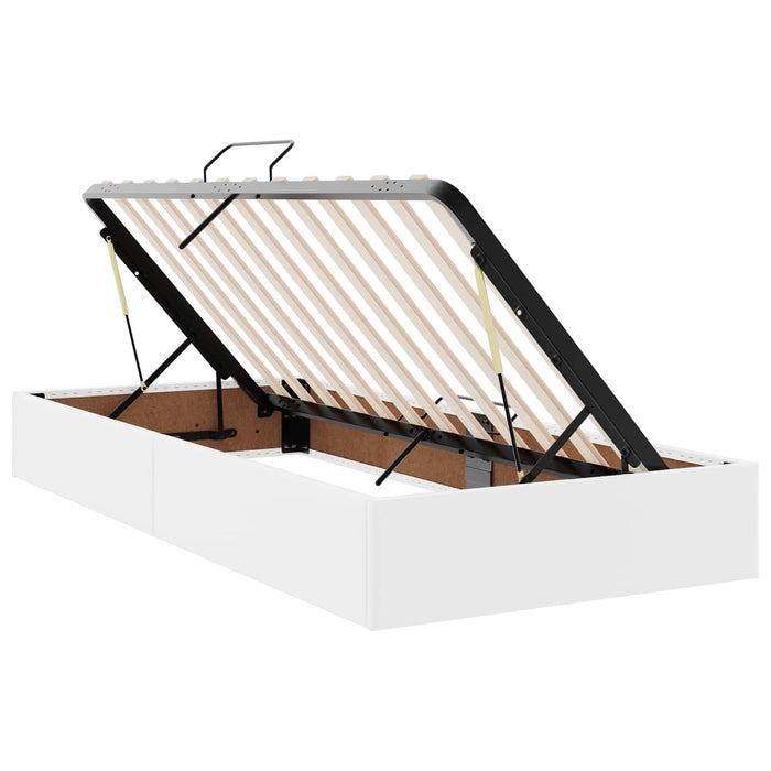 Cadru de pat otoman Alb pur 100 x 200 cm Piele artificială WALTI