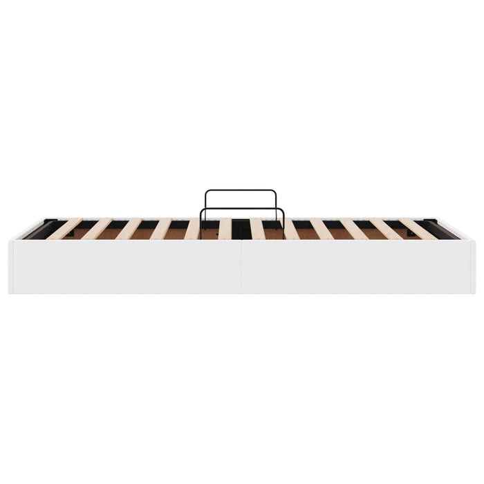 Cadru de pat otoman Alb pur 100 x 200 cm Piele artificială WALTI
