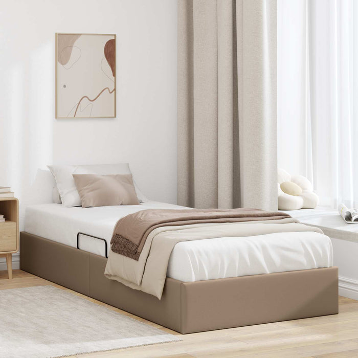 Cadru de pat otoman Cappuccino 100 x 200 cm Piele artificială WALTI