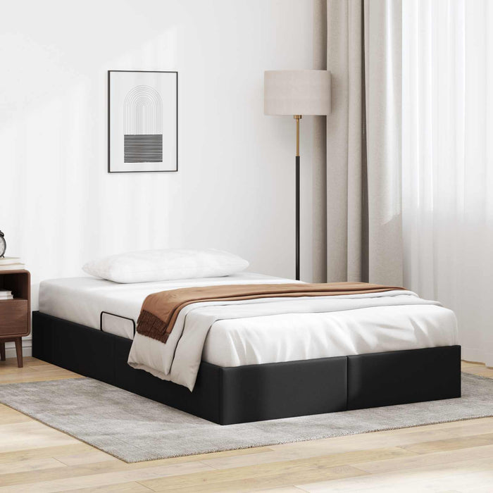Cadru de pat otoman Negru 120 x 190 cm Piele artificială WALTI