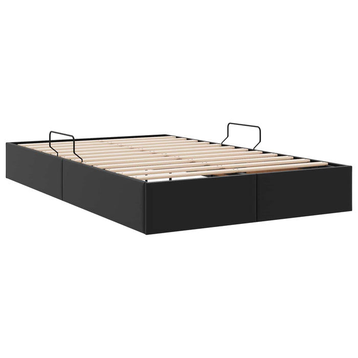 Cadru de pat otoman Negru 120 x 190 cm Piele artificială WALTI