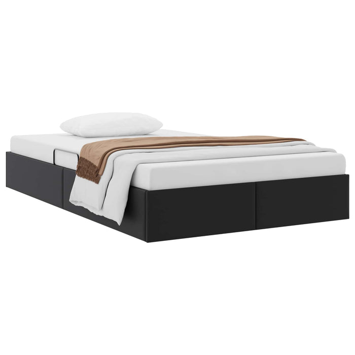 Cadru de pat otoman Negru 120 x 190 cm Piele artificială WALTI