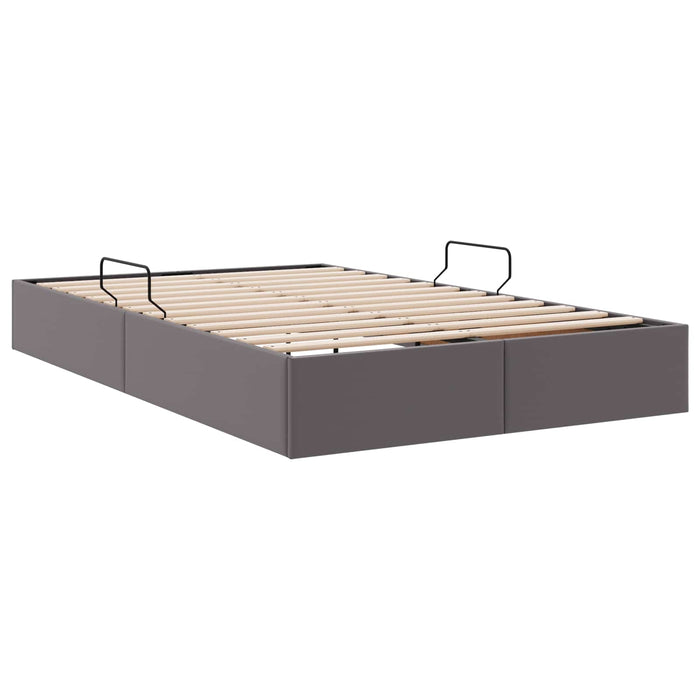 Cadru de pat otoman Gri 120 x 190 cm Piele artificială WALTI