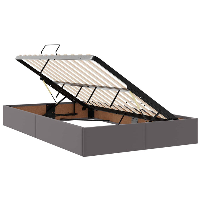 Cadru de pat otoman Gri 120 x 190 cm Piele artificială WALTI