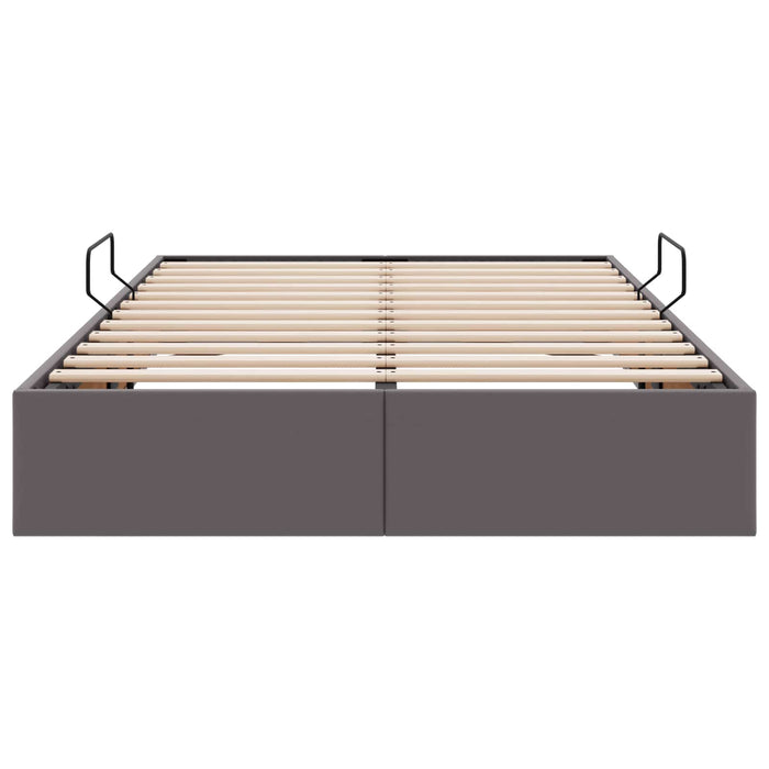 Cadru de pat otoman Gri 120 x 190 cm Piele artificială WALTI