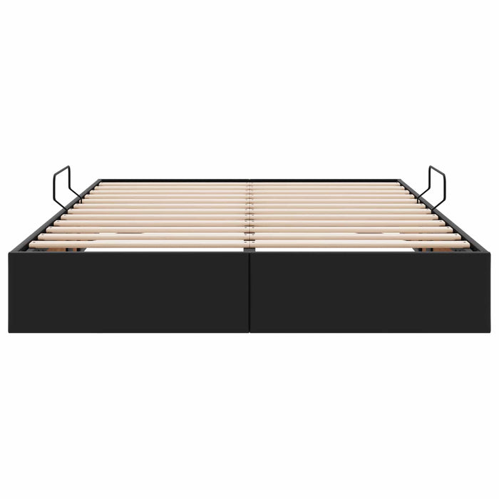Cadru de pat otoman Negru 140 x 190 cm Piele artificială WALTI