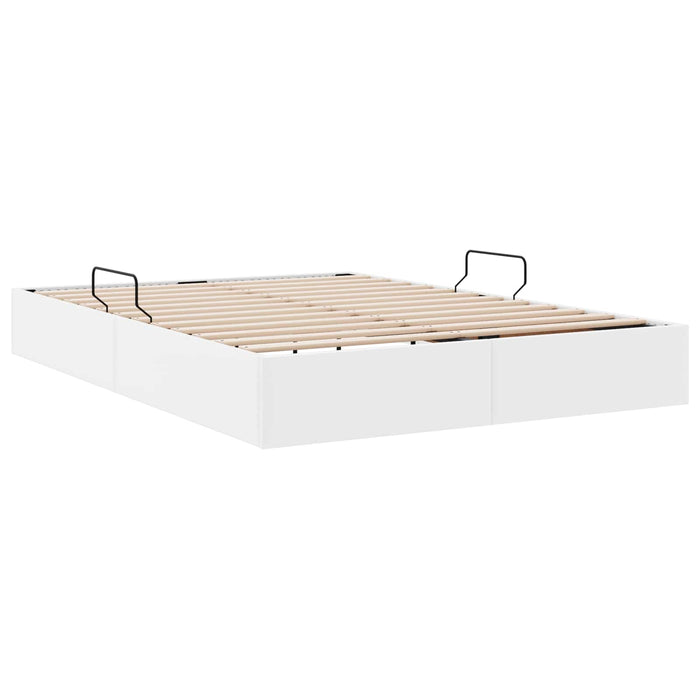 Cadru de pat otoman Alb pur 140 x 190 cm Piele artificială WALTI