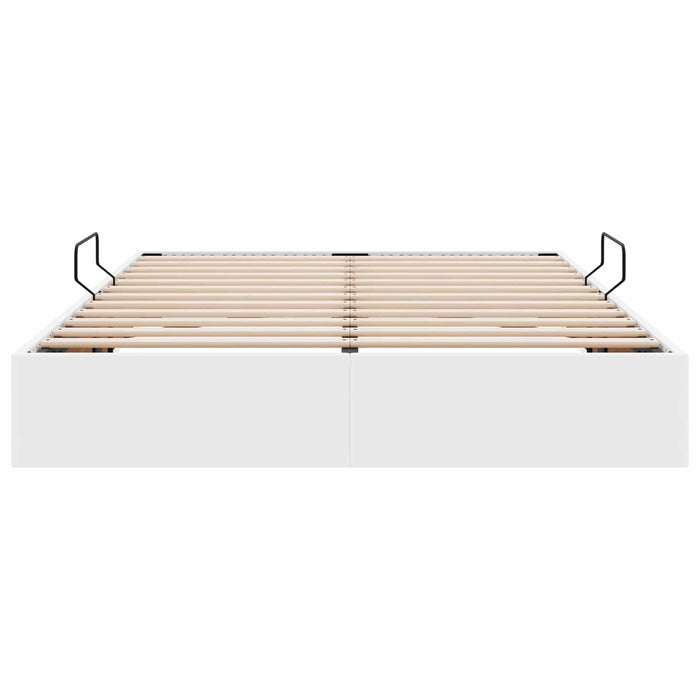 Cadru de pat otoman Alb pur 140 x 190 cm Piele artificială WALTI