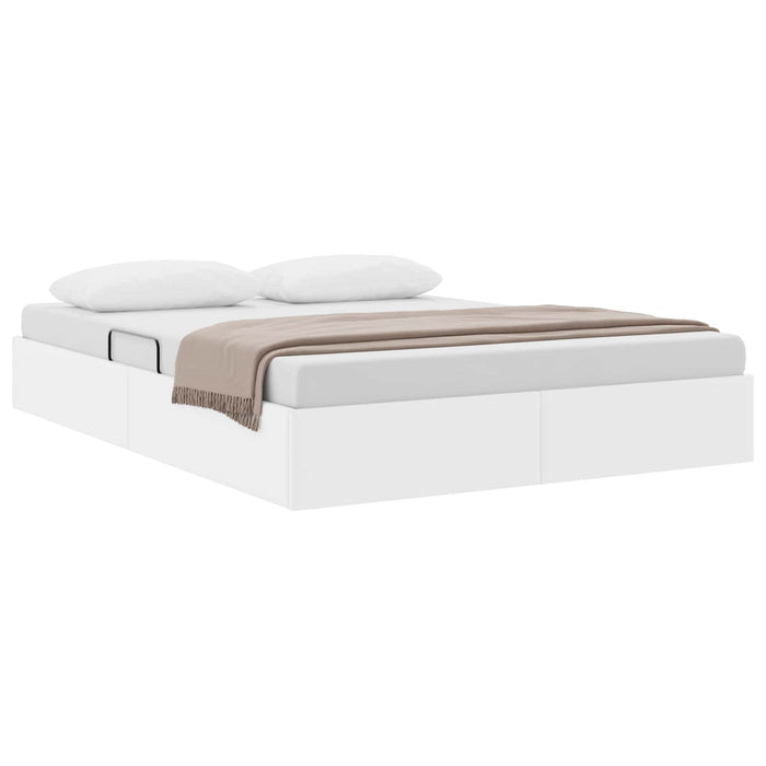 Cadru de pat otoman Alb pur 140 x 190 cm Piele artificială WALTI