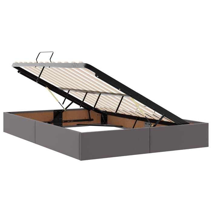 Cadru de pat otoman Gri 140 x 190 cm Piele artificială WALTI