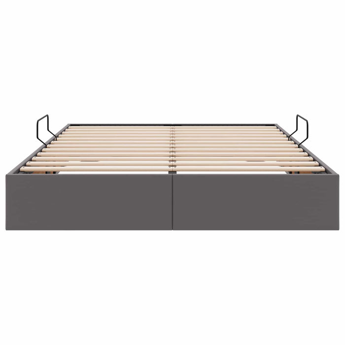 Cadru de pat otoman Gri 140 x 190 cm Piele artificială WALTI