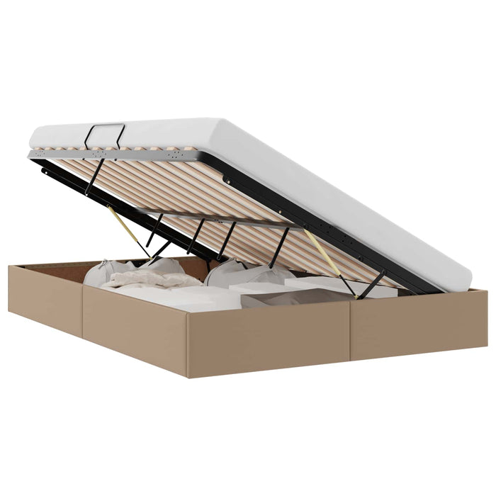 Cadru de pat otoman Cappuccino 140 x 190 cm Piele artificială WALTI