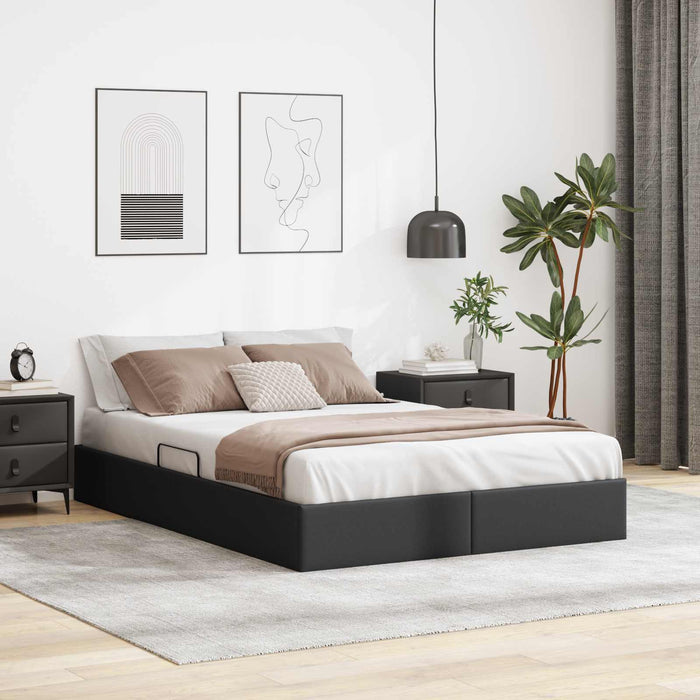 Cadru de pat otoman Negru 140 x 200 cm Piele artificială WALTI