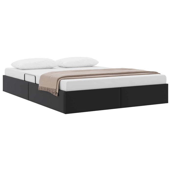 Cadru de pat otoman Negru 140 x 200 cm Piele artificială WALTI