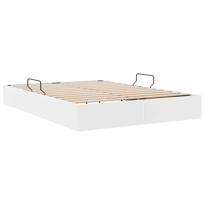 Cadru de pat otoman Alb pur 140 x 200 cm Piele artificială WALTI