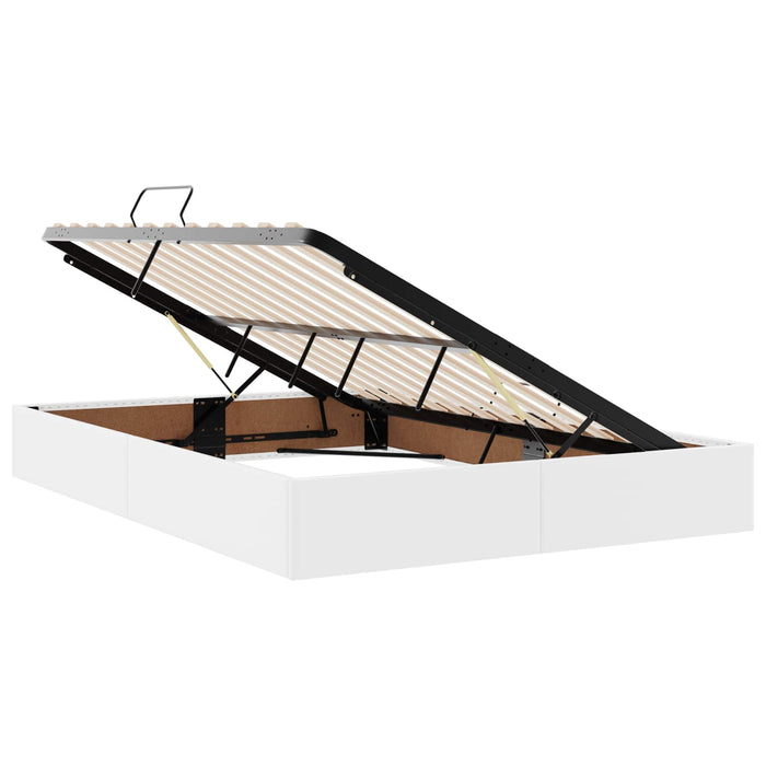 Cadru de pat otoman Alb pur 140 x 200 cm Piele artificială WALTI