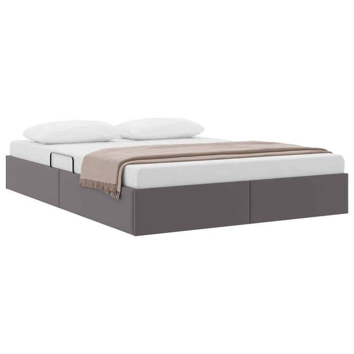 Cadru de pat otoman Gri 140 x 200 cm Piele artificială WALTI