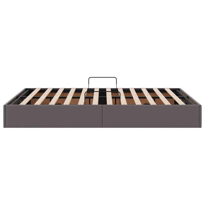 Cadru de pat otoman Gri 140 x 200 cm Piele artificială WALTI