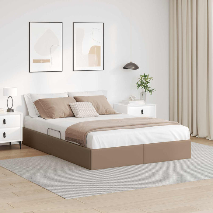 Cadru de pat otoman Cappuccino 140 x 200 cm Piele artificială WALTI